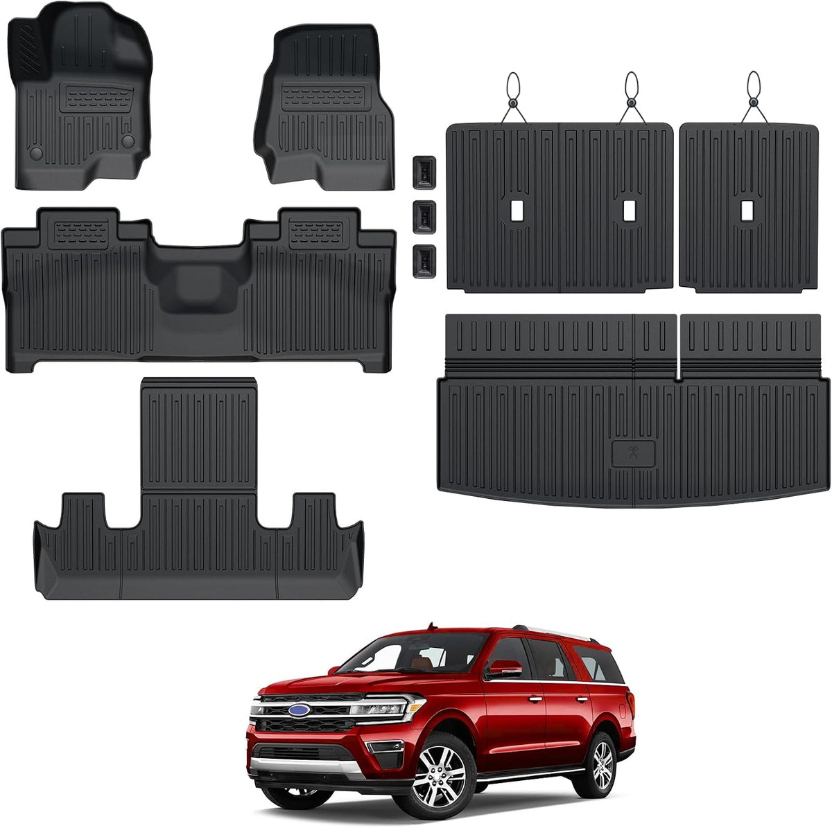 Floor Mats for 2018-2024 Ford Expedition 7-Seat Accessories