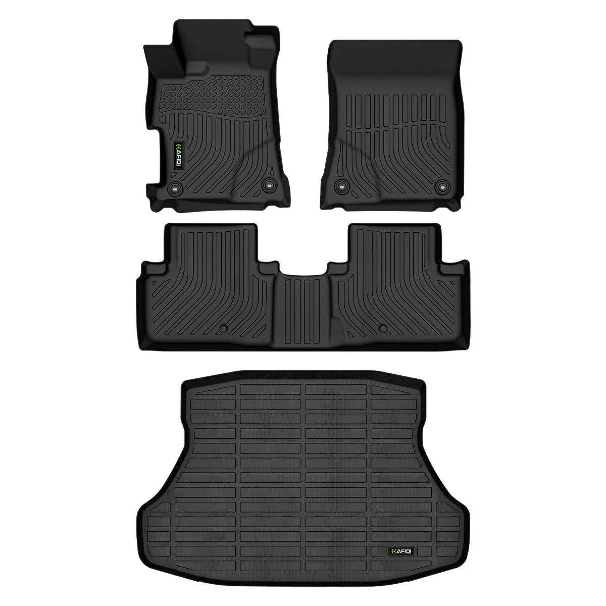 Floor Mats Custom for Toyota Corolla 2009-2013 All Weather Protection TPE Heavy Duty Non-Slip Automotive Floor Liners Fits Front& 2nd Row Full Set Accessories, Black