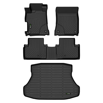 Floor Mats Custom for Toyota Corolla 2009-2013 All Weather Protection TPE Heavy Duty Non-Slip Automotive Floor Liners Fits Front& 2nd Row Full Set Accessories, Black