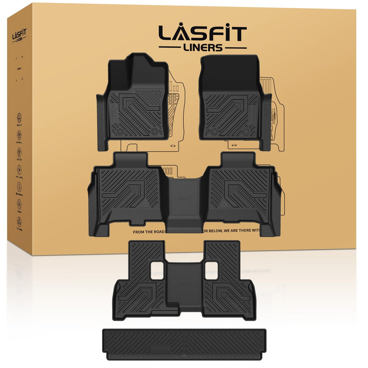 LASFIT Floor Mats for Toyota 4Runner 2013-2024 & for Lexus GX460 2014-2023