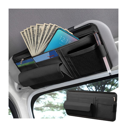 Zipelo 7.09 x 2.56 Inch Car Sun Visor Sunglasses Case, Black