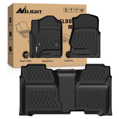 Nilight TPE Floor Mats for Chevy Silverado GMC Sierra Extended Cab