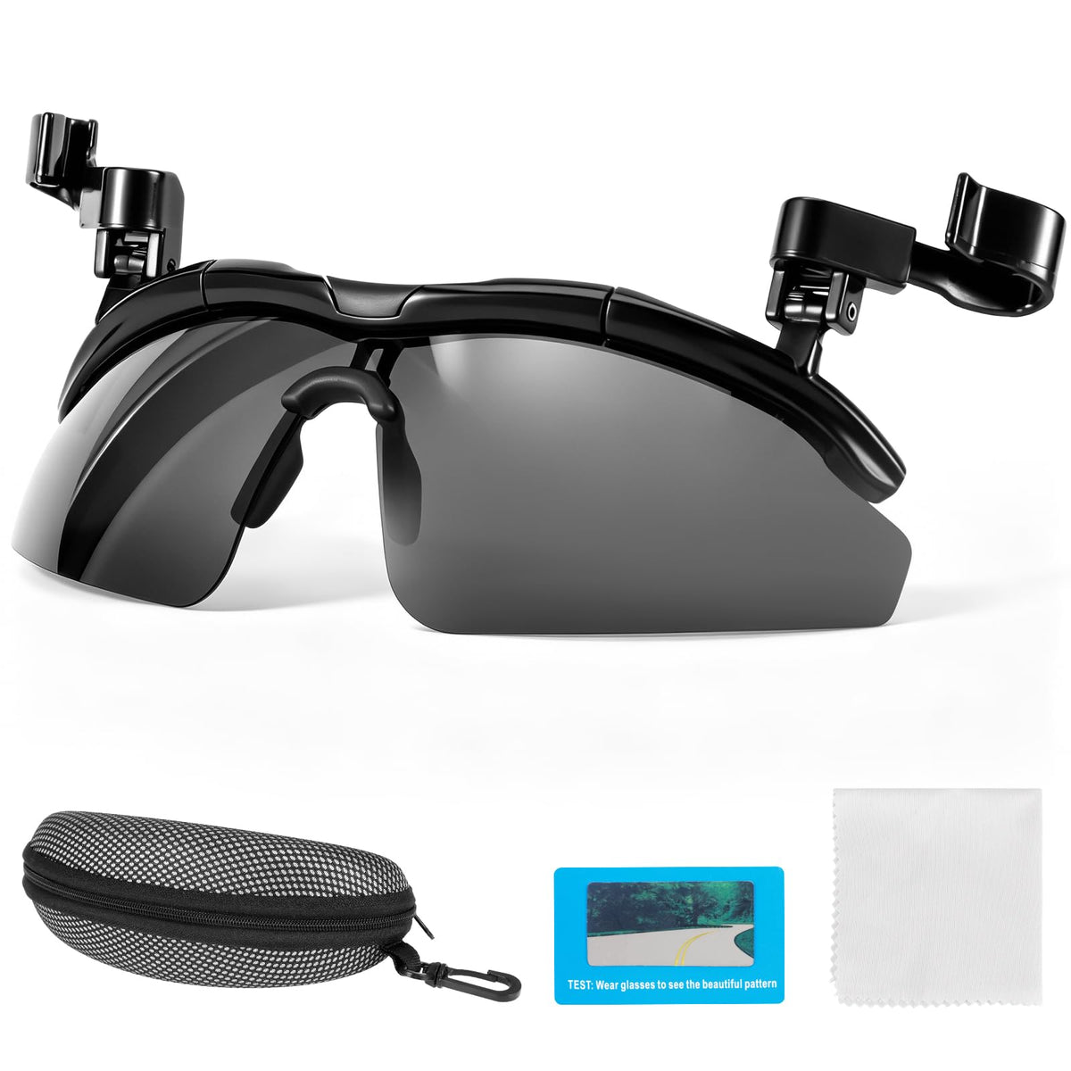 DEECOZY Outdoor Polarized Sunglasses, Fishing Cycling Traveling Flip Cover UV Protection Sunglasses That Can Clip on the Cap