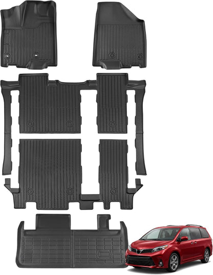 for Toyota Sienna 2013-2020 Floor Mats Cargo Liner Trunk Mat (8 Seater)