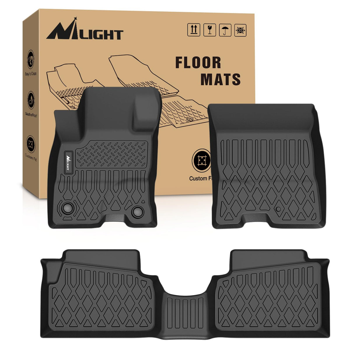 Nilight TPE Floor Mats for Ford F250 F350 F450 Super Duty Crew Cab