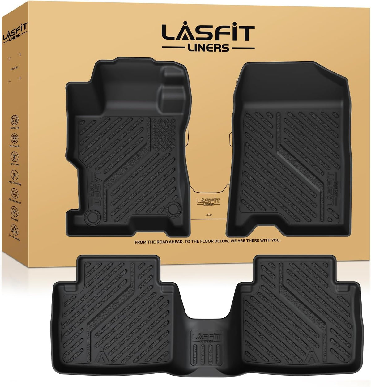 LASFIT Floor Mats for Honda Accord 2008-2012 (Fit Sedan, NOT for Coupe)