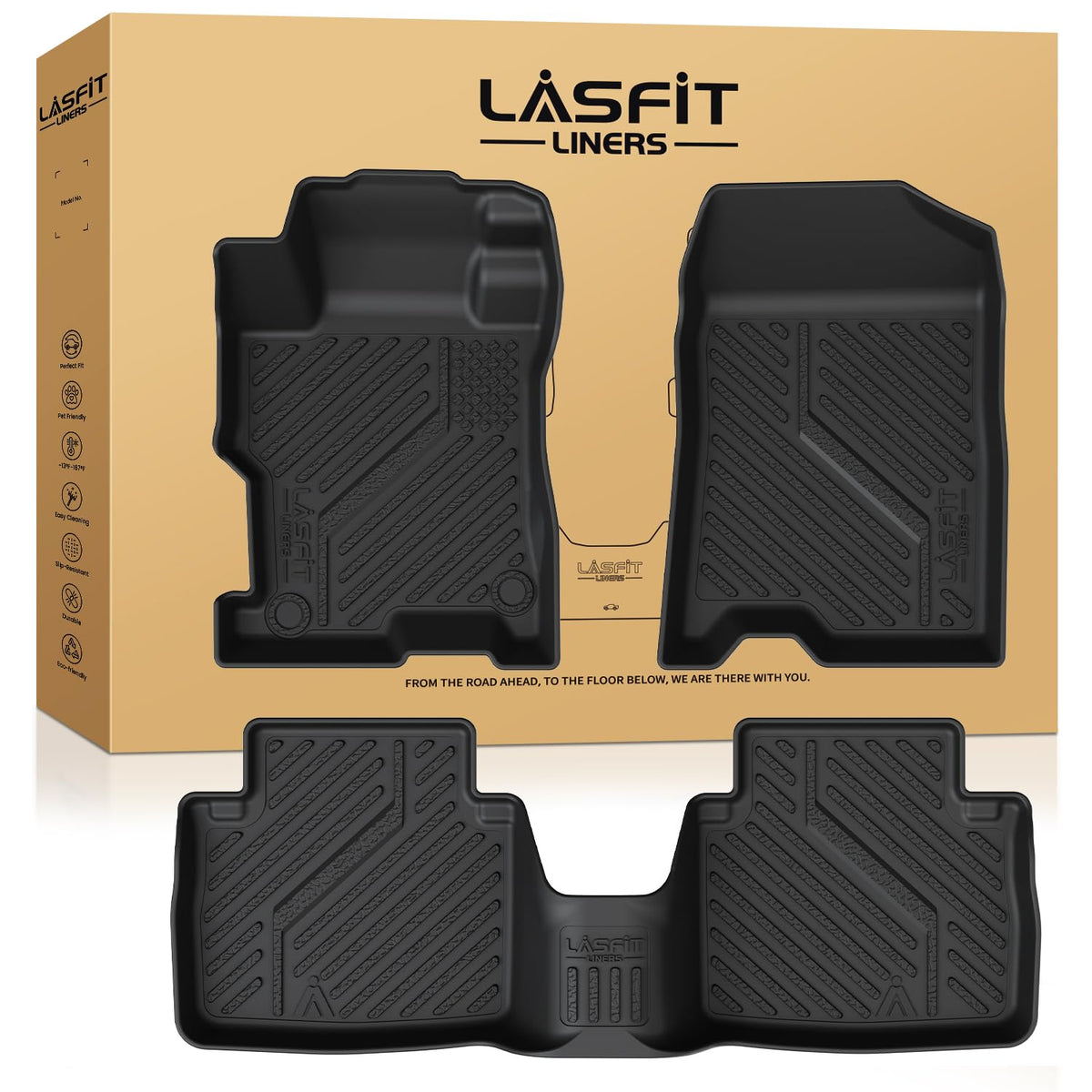LASFIT Floor Mats for Honda Accord 2008-2012 (Fit Sedan, NOT for Coupe)
