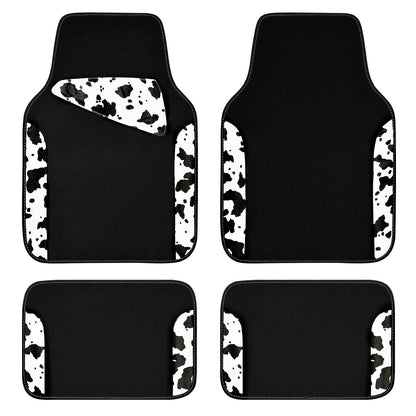 CAR PASS Waterproof Universal Car Floor Mats, Leopard Print Car Mats Fit for SUV,Vans,sedans, Trucks,Set of 4pcs Car Carpet with Driver Heel Pad and Nibs Backing, Leopard Car Accessories Gray Leopard
