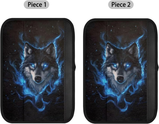2 Pack Wolf Car Seat Belt Cover Plush Seatbelt Strap Cover Pad Non Slip Universal Fit for All Vehicles and Backpacks,Stylish Auto Interior Decor, Easy to Clean