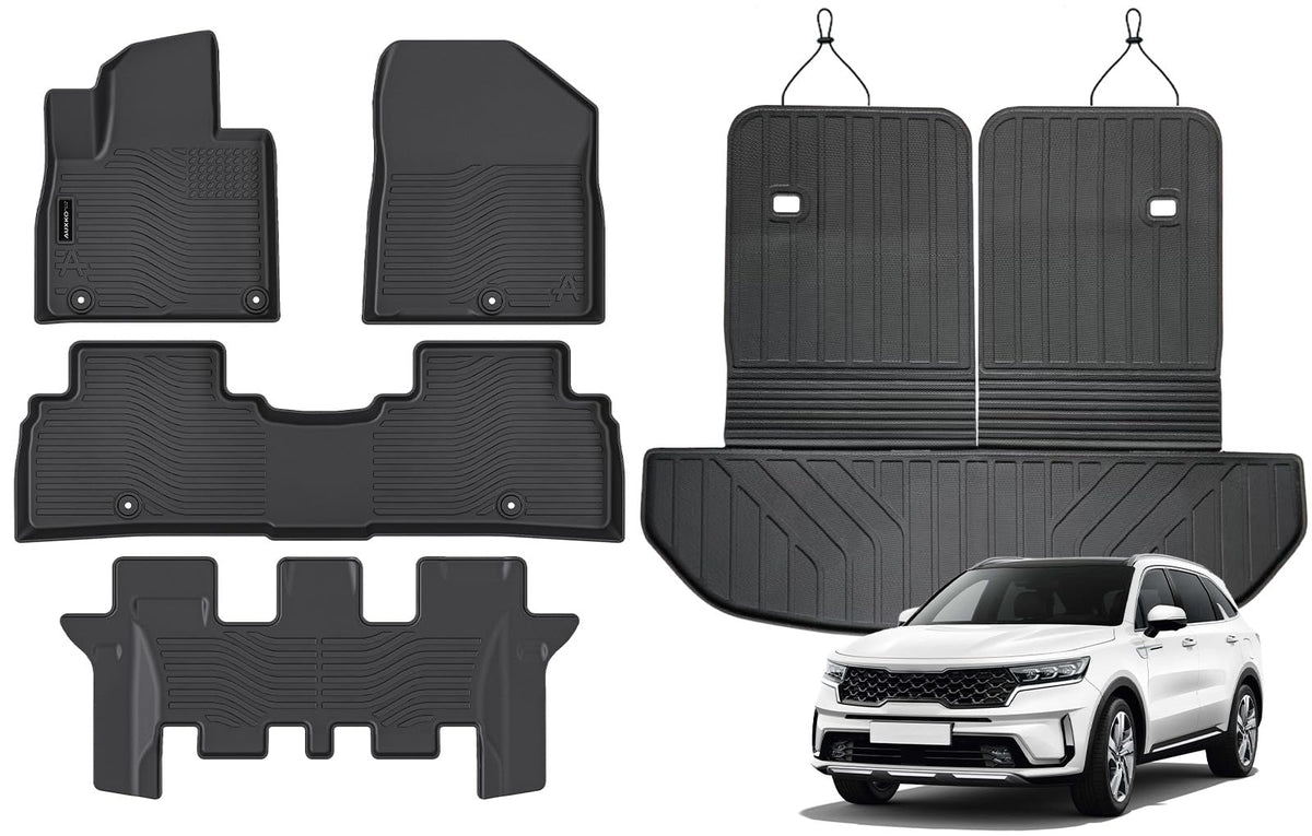 AUXKO Floor Mats Cargo Mat Backrest Mat for 2027 Kia Telluride Hybrid