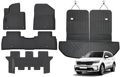 AUXKO Floor Mats Cargo Mat Backrest Mat for 2027 Kia Telluride Hybrid