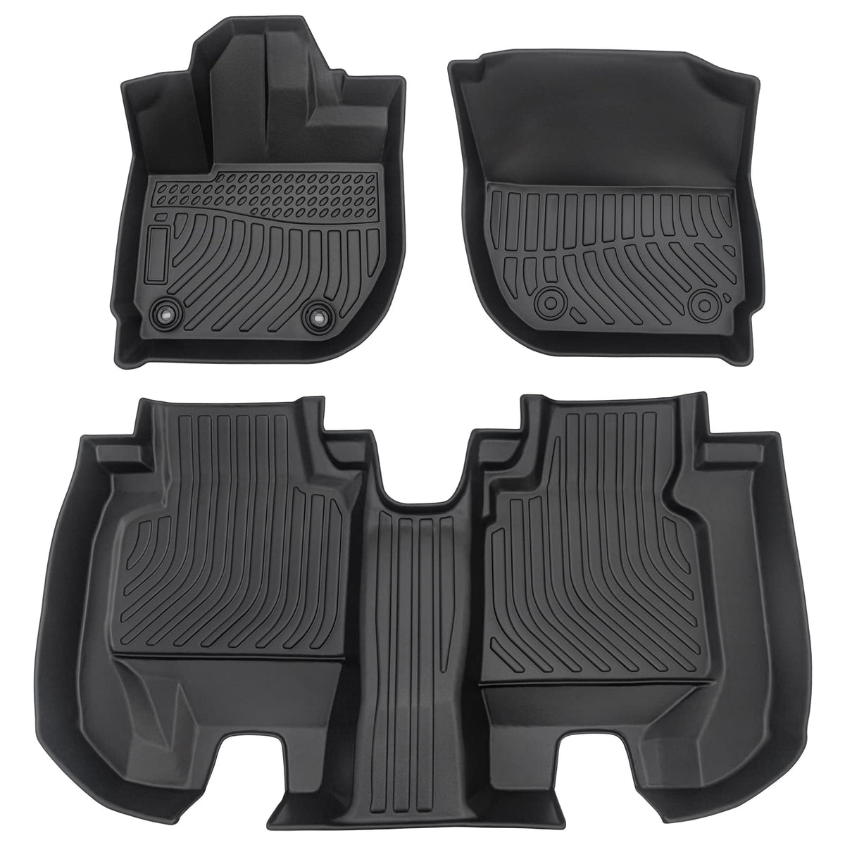 Car Floor Mats for 2012-2017 Chevy Equinox &GMC Terrain/Terrain Denali,All Weather TPE Full Set Includes 1st 2nd Row Front (for 12-17 Chevrolet Equinox/GMC Terrain/Denali)