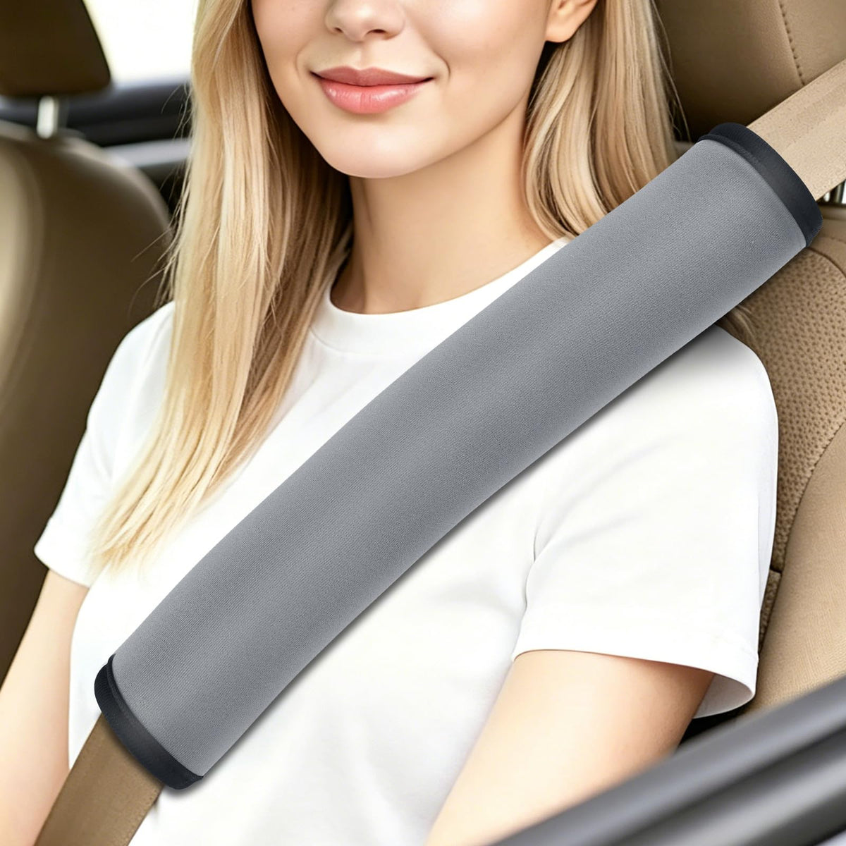 Waterproof Neoprene Car Seat Belt Cover, 19.5 Inch, Black, 1pc