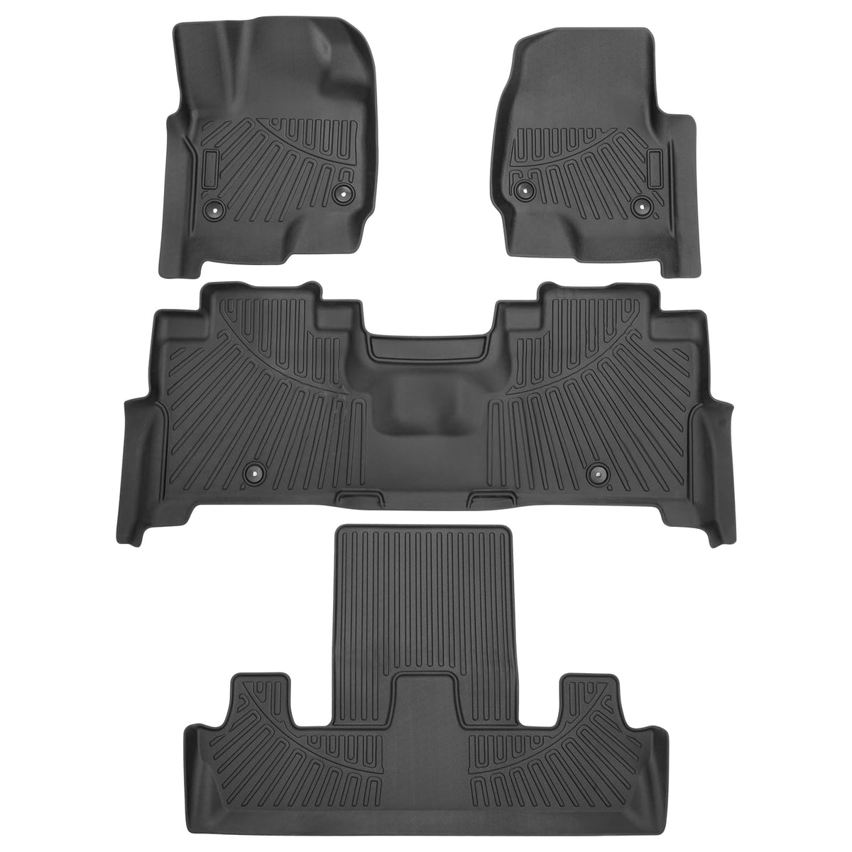 Powerty Floor Mats for 2019-2024 2025 Toyota RAV4 Accessories All Weather Floor Liner 3D TPO 1st & 2nd Row Floor Mat Heavy-Duty Floor Liners(FIT All Models)