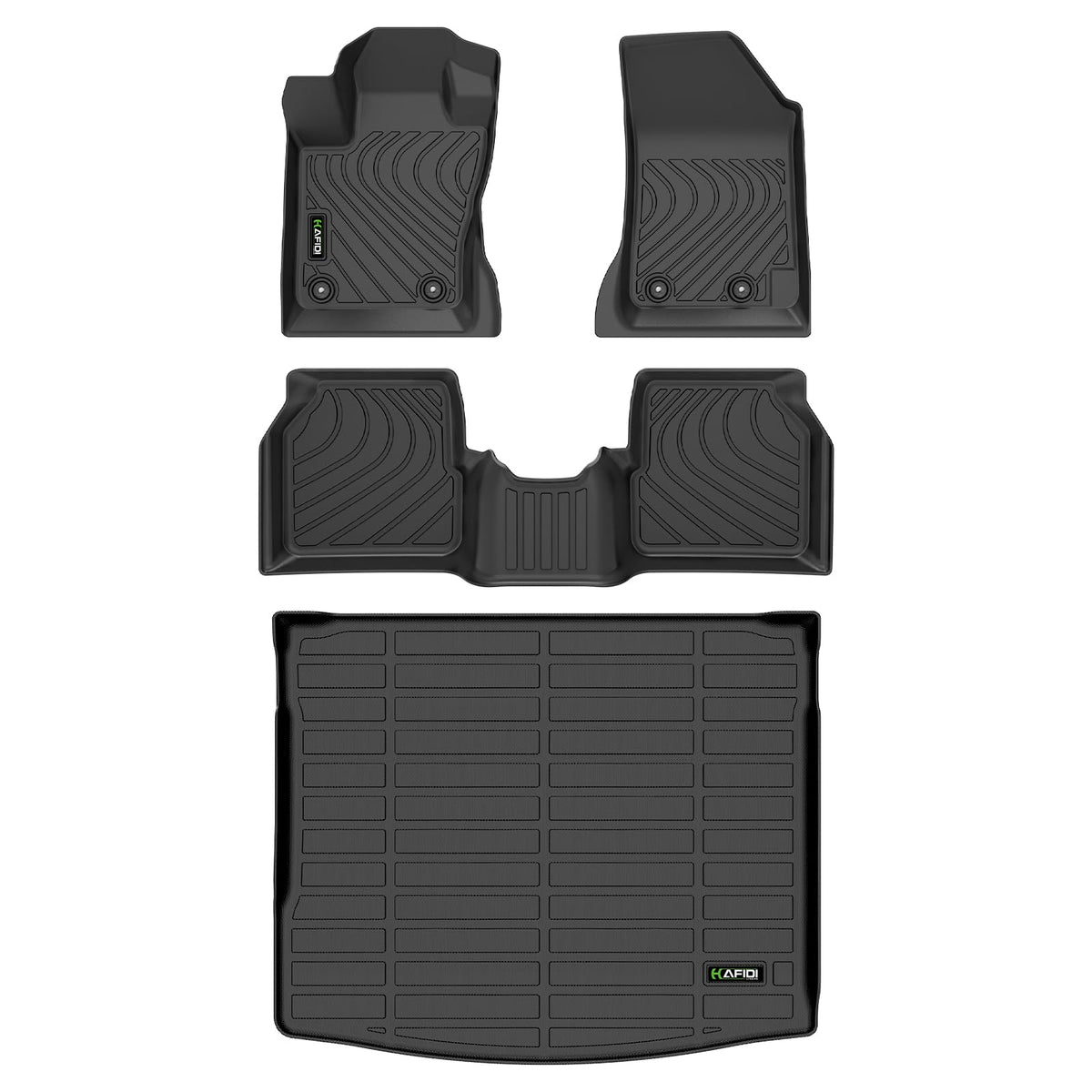HAFIDI® Floor Mats & Cargo Liner Set Fit for 2023-2027 Kia NIRO & NIRO Hybrid (Not for NIRO EV &NIRO PHEV) All Weather Protection TPE Anti-Slip Floor Liners Custom Accessories -Black