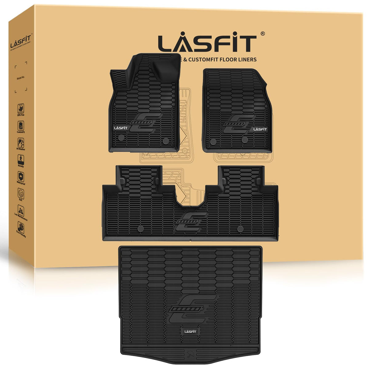 LASFIT Floor Mats for Ford Fusion 2017-2020 SE/S/SEL/Titanium/Hybrid