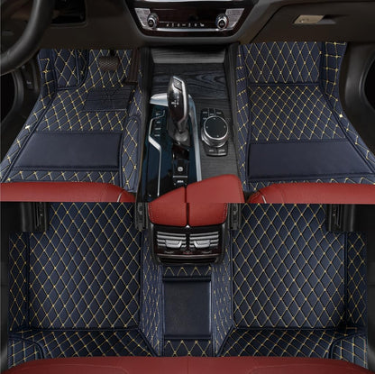Custom Personalized Floor Mats for Cars，Luxury Full Coverage All Weather Car Floor Mats，Anti-Slip Leather Car Mat Set ，Custom Floor Mats for 99% of Cars, Trucks & SUVs (Pure Black)