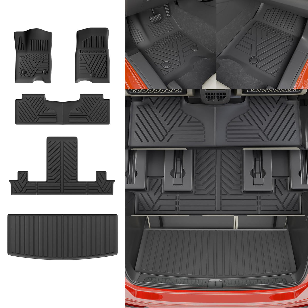 Rongtaod Floor Mats Set for 2021-2026 Kia Sorento 6&7 Seats Accessories