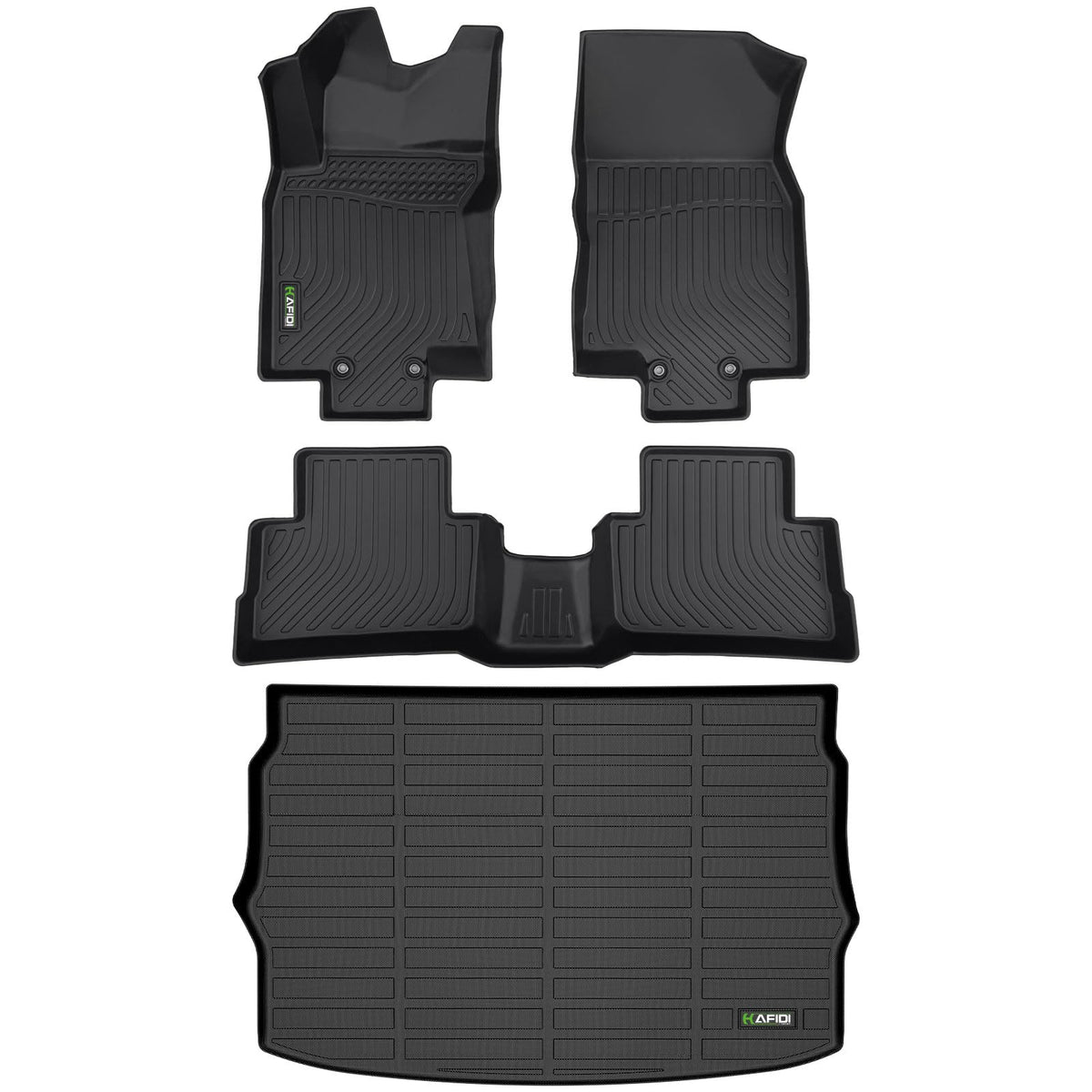 HAFIDI® Floor Mats & Cargo Liner Set Fit for 2023-2027 Kia NIRO & NIRO Hybrid (Not for NIRO EV &NIRO PHEV) All Weather Protection TPE Anti-Slip Floor Liners Custom Accessories -Black