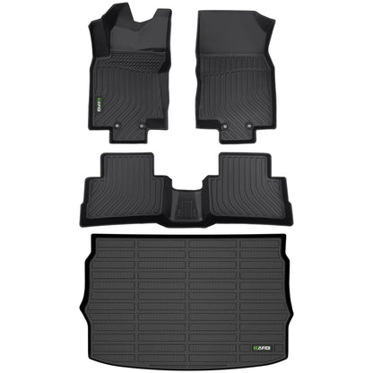 HAFIDI® Floor Mats & Cargo Liner Set Fit for 2023-2027 Kia NIRO & NIRO Hybrid (Not for NIRO EV &NIRO PHEV) All Weather Protection TPE Anti-Slip Floor Liners Custom Accessories -Black