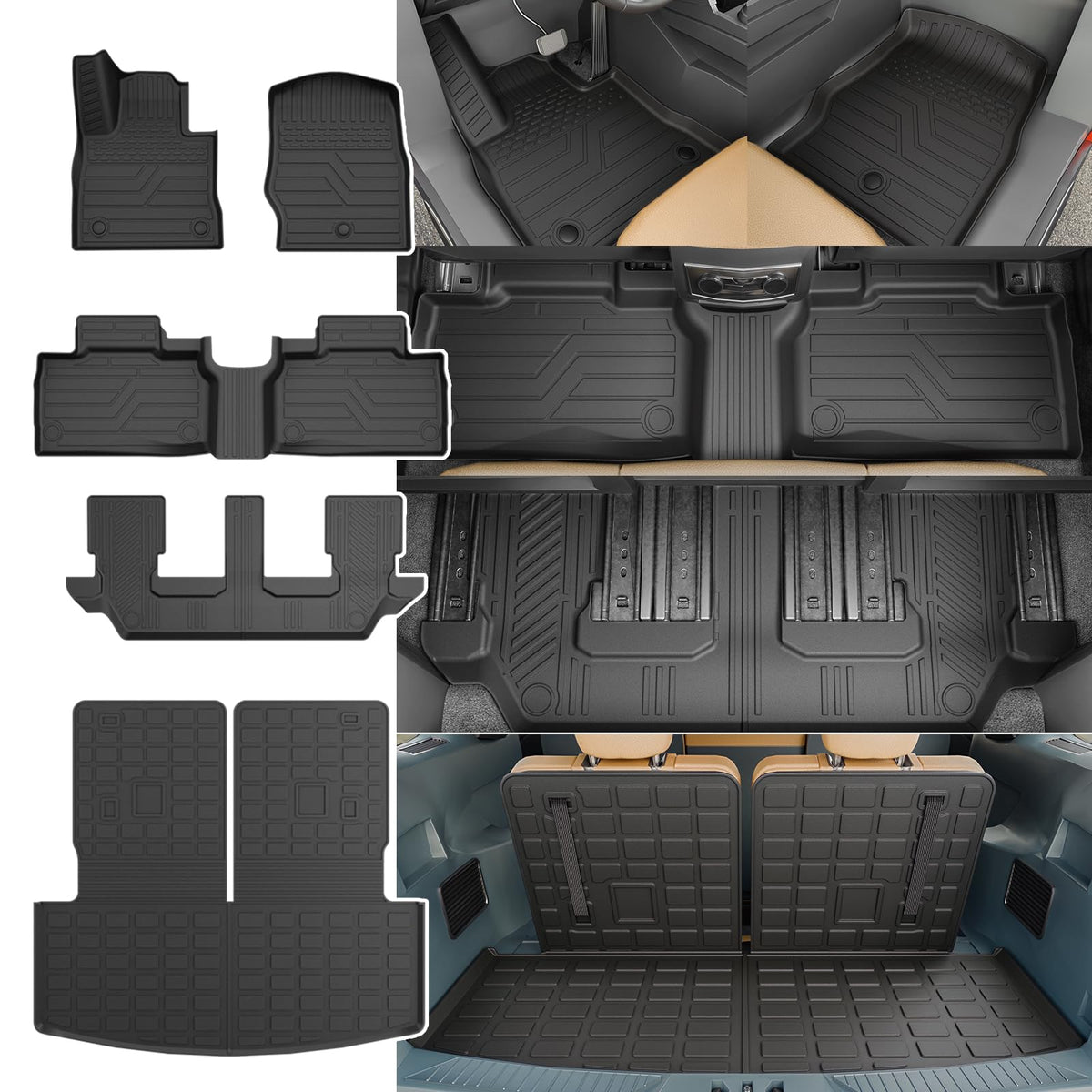 Rongtaod Floor Mats Set for 2021-2026 Kia Sorento 6&7 Seats Accessories