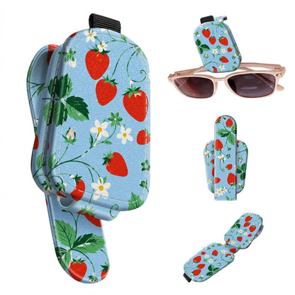 Sunglasses Holder for Car Visor, PU Leather Glasses Clip Organizer, Cute Magnetic Eyeglass Holder for Vehicle Sun Visor, Car Interior Accessory for Women & Men, Paw Hearts
