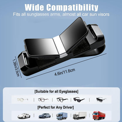 Dsycar 2 Pack Sunglasses Holder for Car, Double Holder Visor Sunglass Clip