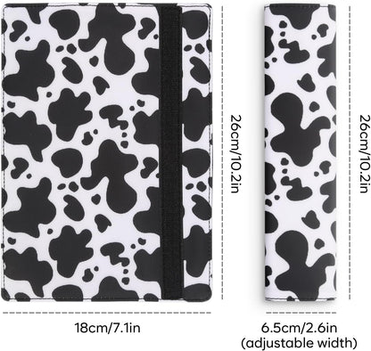 2 PCS Seat Belt Cover Pad, Soft and Cute Seat Belt Protector, Universal Car Accessories and Interior Décor (Cow Print)