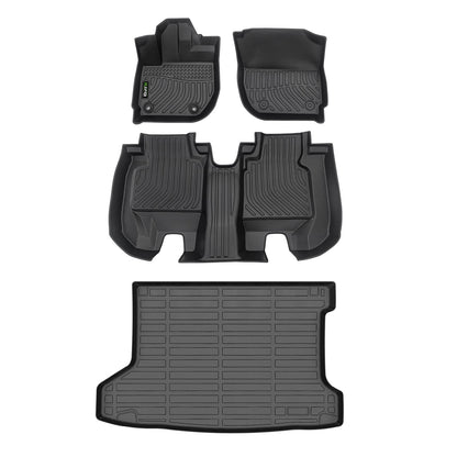 Floor Mats Custom for Toyota Corolla 2009-2013 All Weather Protection TPE Heavy Duty Non-Slip Automotive Floor Liners Fits Front& 2nd Row Full Set Accessories, Black