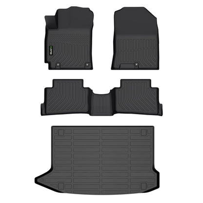 Floor Mats Custom for Toyota Corolla 2009-2013 All Weather Protection TPE Heavy Duty Non-Slip Automotive Floor Liners Fits Front& 2nd Row Full Set Accessories, Black