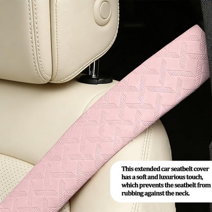 2PCS Car Seat Belt Cover Leather Shoulder Cushion Pad Pink