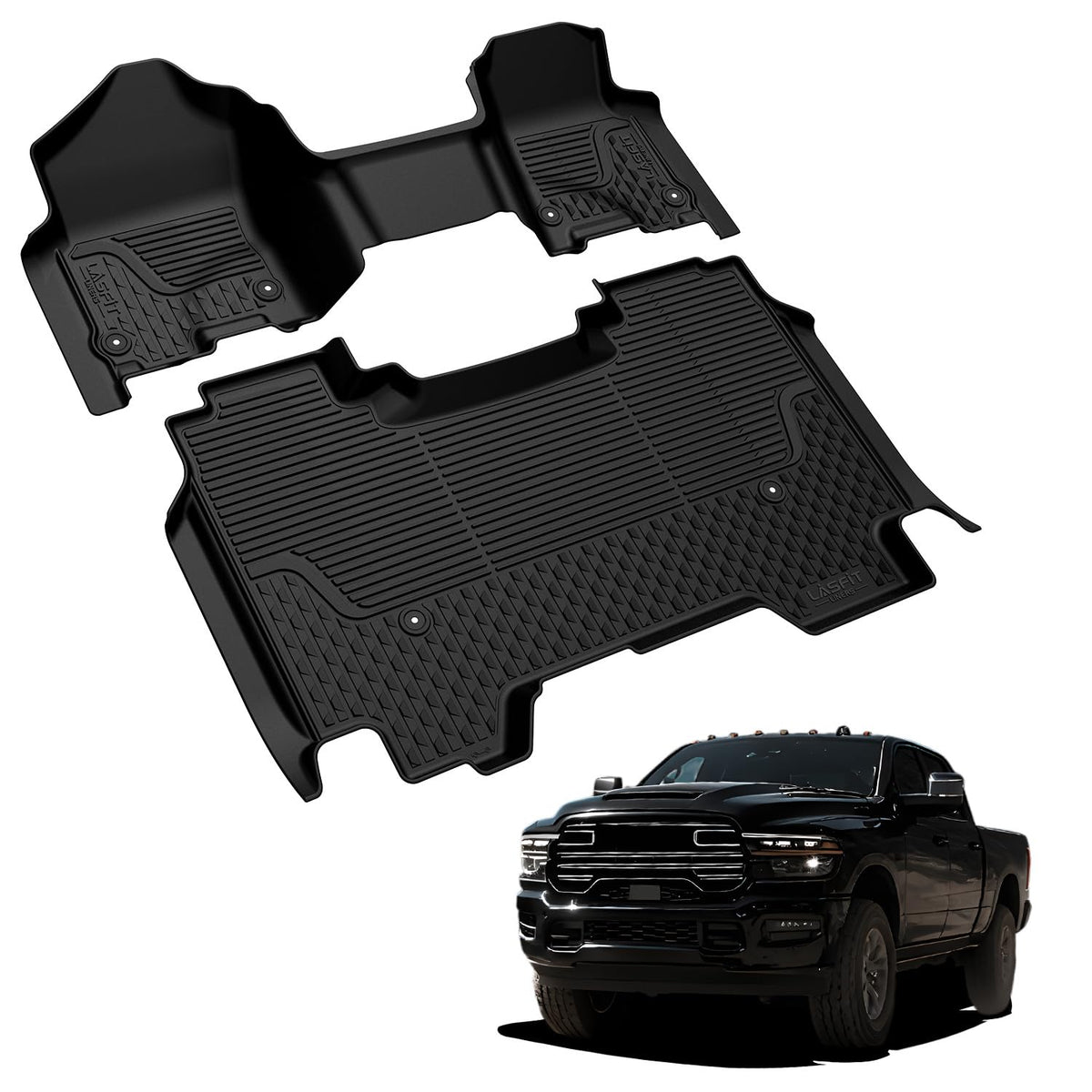 LASFIT Floor Mats for RAM 2500/3500 Crew Cab 2019-2026 2027 Bucket Seat
