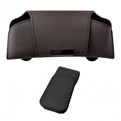 LINFEI Black Magnetic Car Visor Glasses Case + Glasses Clip, 1 Set