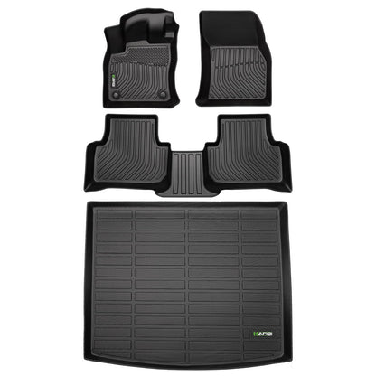 HAFIDI® Floor Mats & Cargo Liner Set Fit for 2023-2027 Kia NIRO & NIRO Hybrid (Not for NIRO EV &NIRO PHEV) All Weather Protection TPE Anti-Slip Floor Liners Custom Accessories -Black