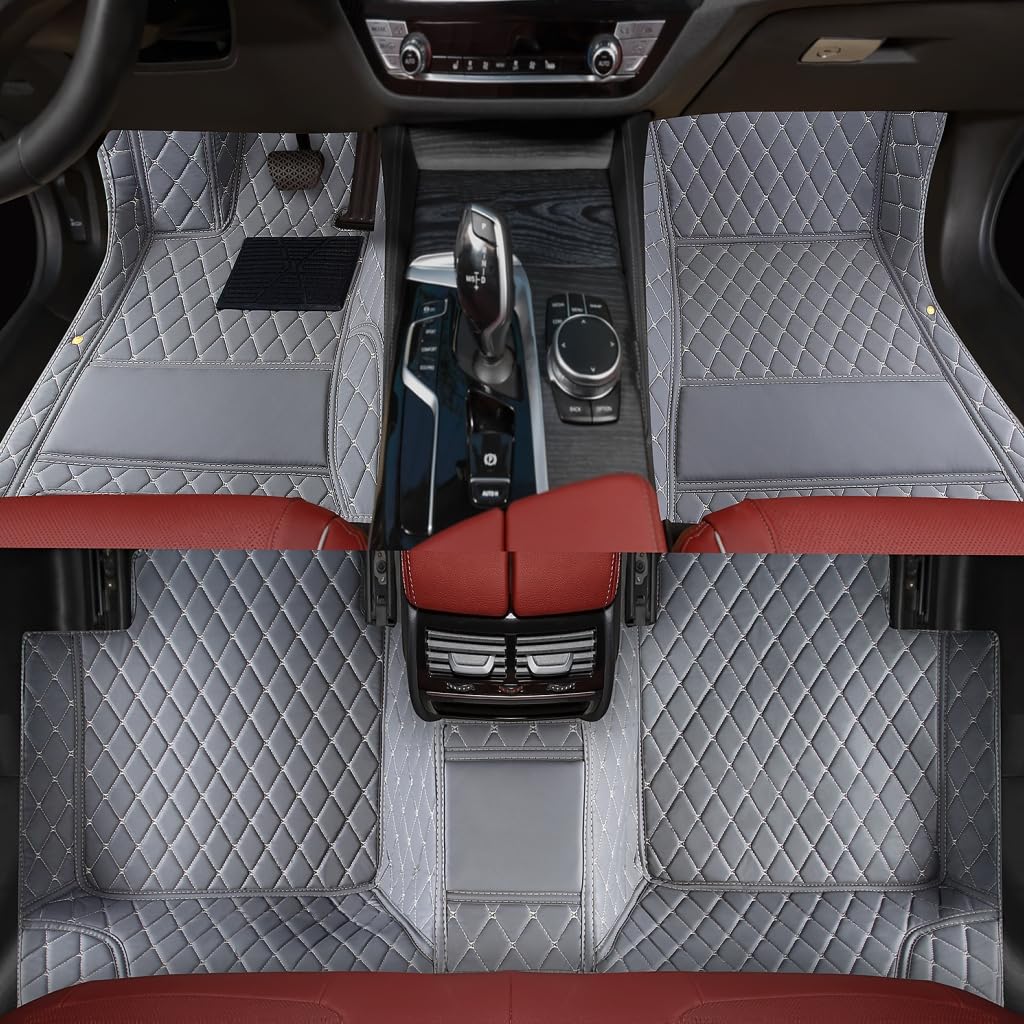 Custom Personalized Floor Mats for Cars，Luxury Full Coverage All Weather Car Floor Mats，Anti-Slip Leather Car Mat Set ，Custom Floor Mats for 99% of Cars, Trucks & SUVs (Pure Black)
