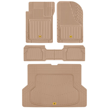 Cat® ToughLiner™ Gray Car Floor Mats - Heavy Duty Trim to Fit Floor Mats for Trucks - All-Weather Truck Accessories & Odorless Rubber Automotive Floor Mats - Car Mats & SUV Floor Liners for Car