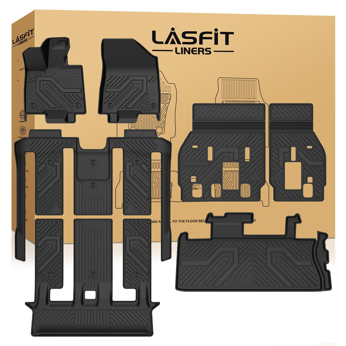 LASFIT Floor Mats for Toyota 4Runner 2013-2024 & for Lexus GX460 2014-2023