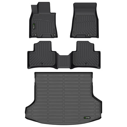 Floor Mats Custom for Toyota Corolla 2009-2013 All Weather Protection TPE Heavy Duty Non-Slip Automotive Floor Liners Fits Front& 2nd Row Full Set Accessories, Black