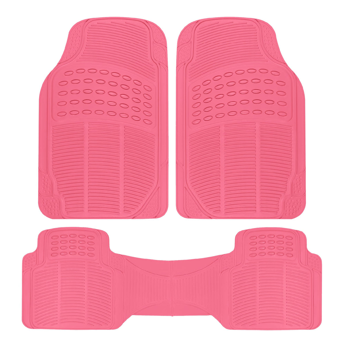 BDK Floor Mats, 4-Piece All-Weather Car Mat with Universal Fit Design, Durable Rubber Car Floor Mats with Capture Ridges, Waterproof for Cars Trucks SUV (Black)
