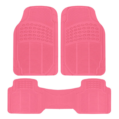 BDK Floor Mats, 4-Piece All-Weather Car Mat with Universal Fit Design, Durable Rubber Car Floor Mats with Capture Ridges, Waterproof for Cars Trucks SUV (Black)