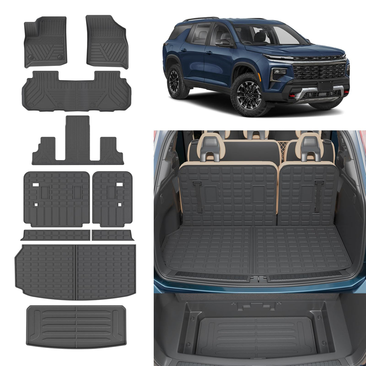 Rongtaod Floor Mats Set for 2021-2026 Kia Sorento 6&7 Seats Accessories