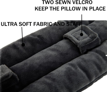Seat Belt Pillow for Mastectomy Post-Surgery, Heart Surgery Recovery Support Cushion for Chest Chemo Port Pacemaker Bypass Hysterectomy Recovery Pillow (Black)