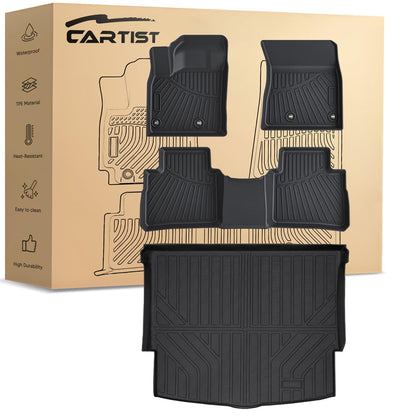 Cartist Floor Mats Fit for Honda HR-V HRV 2023 2024 2025 2026 (Include Hybrid) All Weather Floor Liners Front & 2nd Row Floor Mat for HRV Heavy Duty