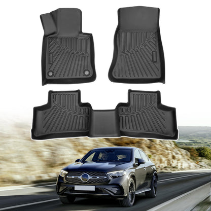 Powerty Floor Mats for 2019-2024 2025 Toyota RAV4 Accessories All Weather Floor Liner 3D TPO 1st & 2nd Row Floor Mat Heavy-Duty Floor Liners(FIT All Models)