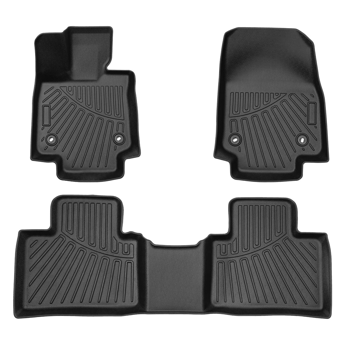 Powerty Floor Mats for 2019-2024 2025 Toyota RAV4 Accessories All Weather Floor Liner 3D TPO 1st & 2nd Row Floor Mat Heavy-Duty Floor Liners(FIT All Models)