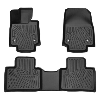 Powerty Floor Mats for 2019-2024 2025 Toyota RAV4 Accessories All Weather Floor Liner 3D TPO 1st & 2nd Row Floor Mat Heavy-Duty Floor Liners(FIT All Models)
