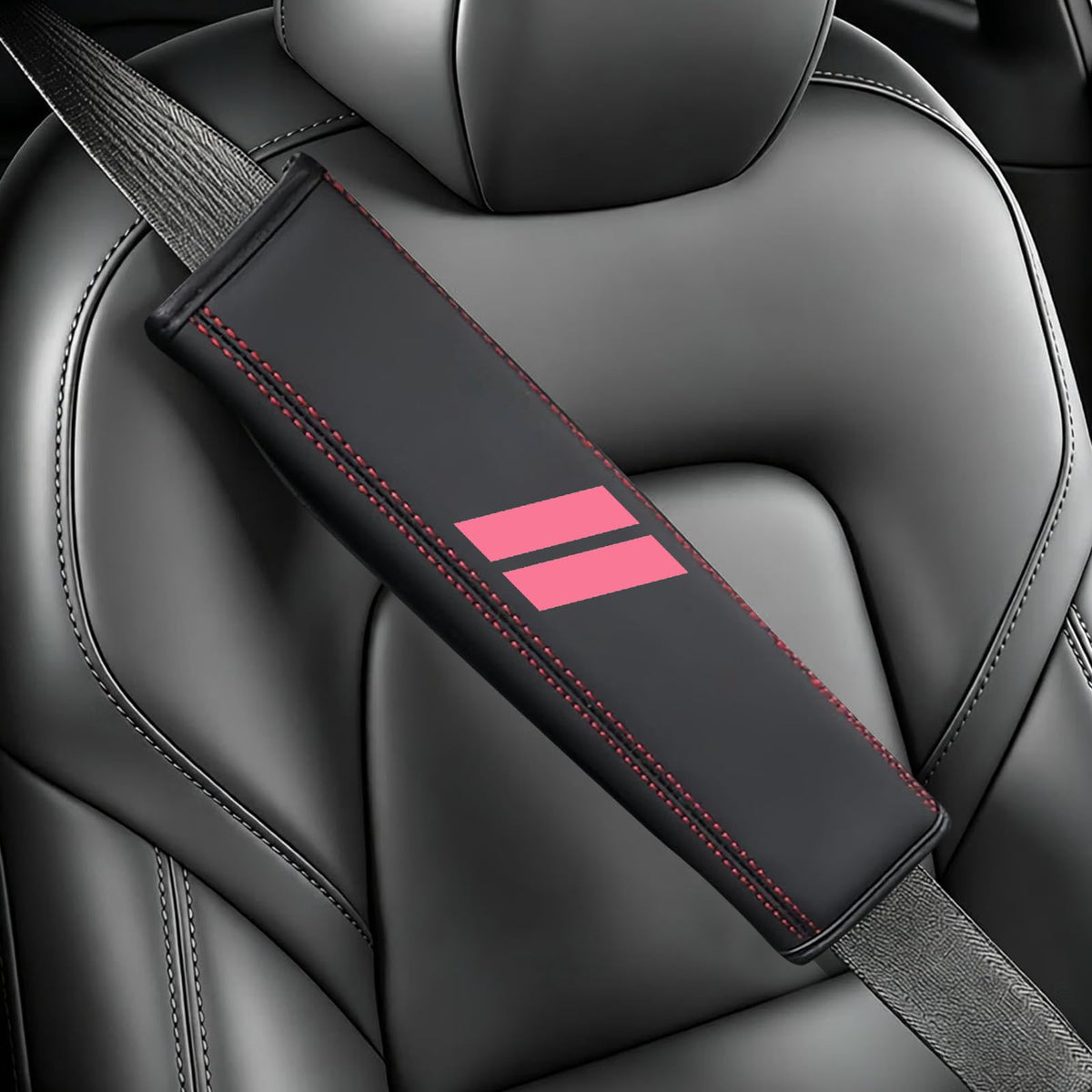 Seatbelt Shoulder Strap Pads, Car Seat Belt Protector Cover Compatible with Mustang GT, Universal Car Seatbelt Cover Interior Accessories.