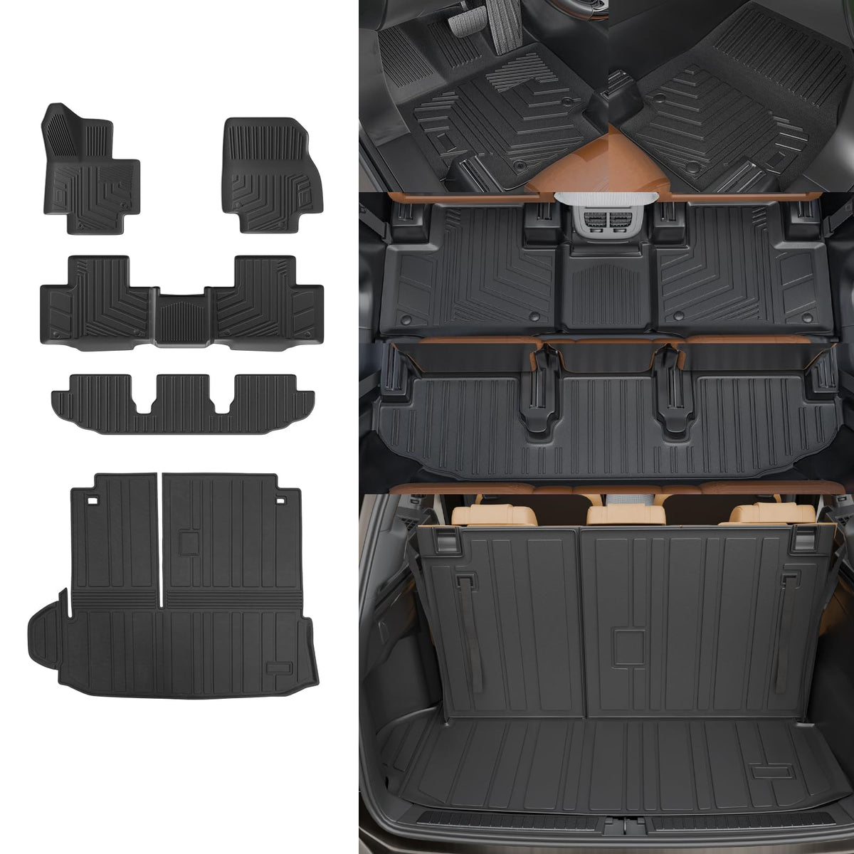 Rongtaod Floor Mats Set for 2021-2026 Kia Sorento 6&7 Seats Accessories