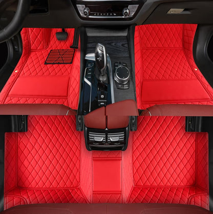 Custom Personalized Floor Mats for Cars，Luxury Full Coverage All Weather Car Floor Mats，Anti-Slip Leather Car Mat Set ，Custom Floor Mats for 99% of Cars, Trucks & SUVs (Pure Black)
