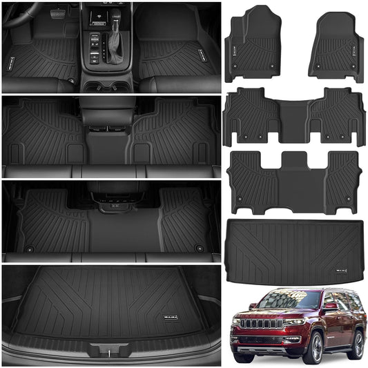 Floor Mats & Cargo Liner for 2022-2026 Jeep Wagoneer 8 Passenger (Non L/S)